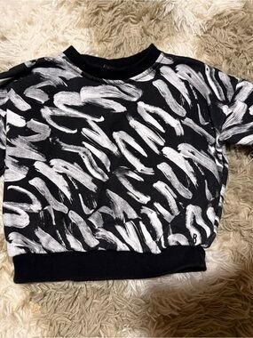 Little Bipsy Black & White Brushstroke Sweatshirt